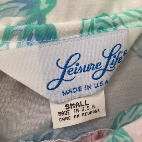 Vintage Leisure Life 70s Floral Button Lace Shortsleeve House Dress Small - Picture 14 of 16